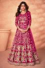 Pink Net Embroidered Anarkali Dress