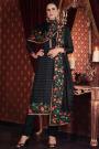 Black Embroidered Organza Silk Suit With Palazzo