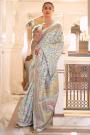 Mint Blue Silk Handloom Weaved Saree