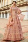 Blush Pink Embellished  Net Anarkali Suit