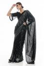Black Designer Sequin Embellished Georgette Saree