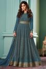 Prussian Blue Georgette Embellished Anarkali Dress