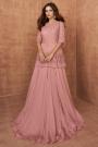 Ready To Wear Blush Pink Peplum Style Dress With Dupatta