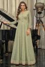 Laurel Green Georgette Embellished Anarkali Dress With Dupatta