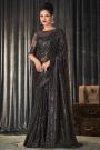 Black Georgette  Sequin Embellished Saree
