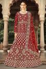 Deep Red Net Embroidered Anarkali Dress