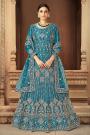 Blue Net Embroidered Anarkali Dress