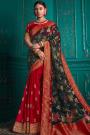 Red Silk Embroidered Saree
