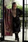 Black Velvet Embroidered Suit With Woven Silk Dupatta