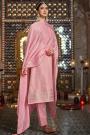 Light Pink Woven Silk Kurta Set