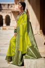 Lime Green Paithani Jacquard Silk Saree