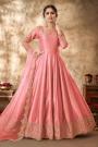 Blush Pink Silk Embroidered Anarkali Gown
