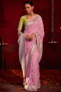 Light Pink Woven Silk Saree