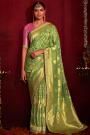 Light Green Woven Silk Saree