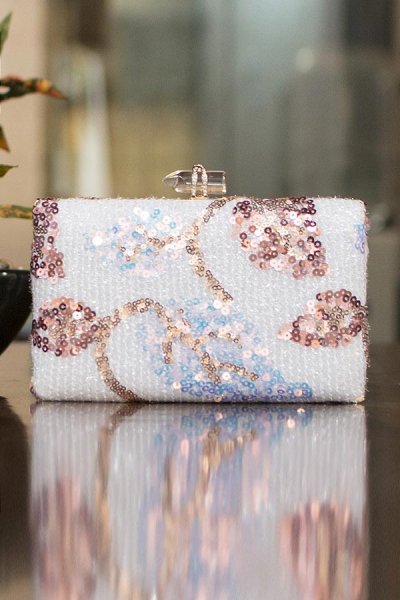 Multicolor Sequin Embroidered Clutch Bag