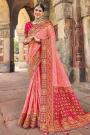 Light Pink & Magenta  Banarasi Silk Saree
