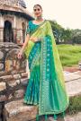 Mint Green & Turquoise  Banarasi Silk Saree
