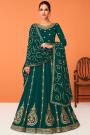 Dark Green Georgette Embroidered Anarkali Dress
