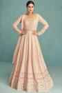 Soft Peach Georgette Embroidered Anarkali Suit