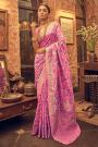 Mauvey Pink Silk Kashmiri Weaved Saree