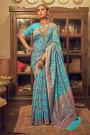 Turquoise Silk Kashmiri Weaved Saree