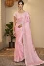 Light Pink Embellished Silk Saree