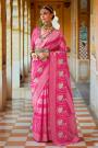 Pink Woven Silk Saree
