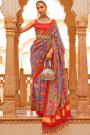 Multicolor Tussar Silk Zari Woven Saree