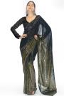 Black & Gold Sequin Embellished Designer Georgette Saree