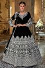 Black Velvet Embroidered Anarkali Dress