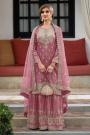 Ready To Wear Blush Pink Silk Embroidered Suit With Palazzo