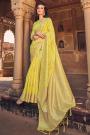 Yellow Zari Woven Silk Saree