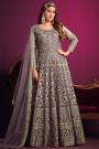 Dusty Lavender Embroidered Net Anarkali Dress
