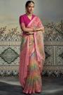 Multicolor Organza Silk Woven Saree