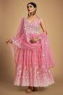 Blush Pink Georgette Embroidered Anarkali Dress
