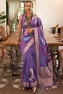 Purple Zari Weaved Silk Saree