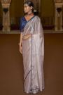 Pale Lilac Tissue Silk Embroidered Saree