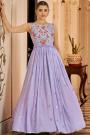 Ready To Wear Lavender Georgette Embroidered Indo-Western Anarkali Dress