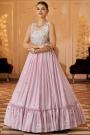 Ready To Wear Dusty Pink Georgette Embroidered Indo-Western Anarkali Dress