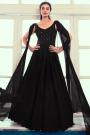 Ready To Wear Black Georgette Designer Anarkali Gown