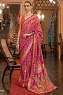 Magenta Silk Patola  Printed & Embellished Saree