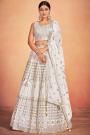 Ready To Wear Ivory Georgette Embroidered Lehenga Set