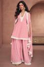 Ready To Wear Soft Pink Georgette Kurta Set With Cape