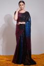 Black & Multicolor Georgette Sequin Embroidered Designer Saree