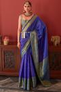 Royal Blue Zari Weaved Kanjivaram Silk Saree