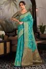 Blue Handloom Weaved Silk Saree