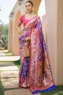 Purple Banarasi Silk Woven Paithani Patola Saree