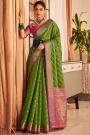 Dark Green Zari Woven Banarasi Silk Saree