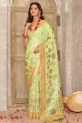 Light Green Zari Woven Banarasi Silk Saree