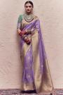 Lavender Silk Zari Weaved Saree